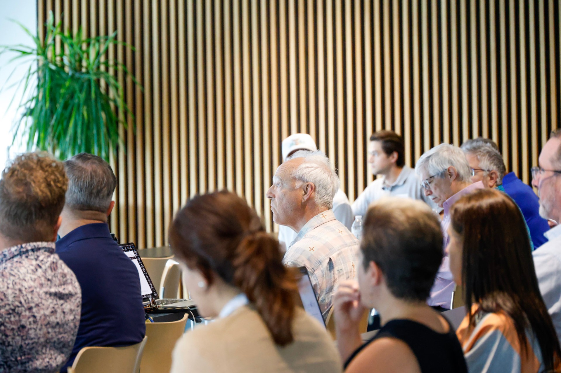 Audience listening intently